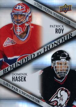 2023-24 Upper Deck Tim Hortons Greatest Duos - Bounded By Honour #BH-2 Patrick Roy / Dominik Hasek Front
