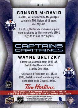 2023-24 Upper Deck Tim Hortons Greatest Duos - Captain Connections #C-1 Connor McDavid / Wayne Gretzky Back