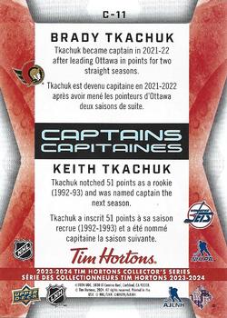 2023-24 Upper Deck Tim Hortons Greatest Duos - Captain Connections #C-11 Brady Tkachuk / Keith Tkachuk Back