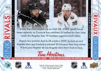 2023-24 Upper Deck Tim Hortons Greatest Duos - Rink Rivals #RR-12 Anze Kopitar / Logan Couture Back