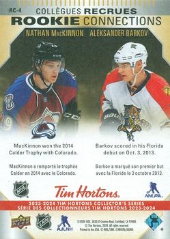 2023-24 Upper Deck Tim Hortons Greatest Duos - Rookie Connections #RC-4 Nathan MacKinnon / Aleksander Barkov Back