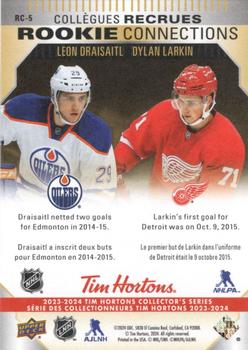 2023-24 Upper Deck Tim Hortons Greatest Duos - Rookie Connections #RC-5 Leon Draisaitl / Dylan Larkin Back