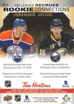 2023-24 Upper Deck Tim Hortons Greatest Duos - Rookie Connections #RC-6 Connor McDavid / Jack Eichel Back