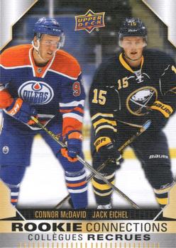 2023-24 Upper Deck Tim Hortons Greatest Duos - Rookie Connections #RC-6 Connor McDavid / Jack Eichel Front