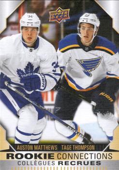 2023-24 Upper Deck Tim Hortons Greatest Duos - Rookie Connections #RC-7 Auston Matthews / Tage Thompson Front