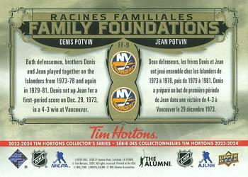 2023-24 Upper Deck Tim Hortons Greatest Duos - Family Foundations #FF-9 Denis Potvin / Jean Potvin Back