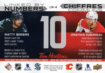 2023-24 Upper Deck Tim Hortons Greatest Duos - Linked By Numbers #LN-4 Matty Beniers / Jonathan Huberdeau Back