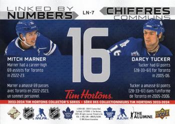 2023-24 Upper Deck Tim Hortons Greatest Duos - Linked By Numbers #LN-7 Mitch Marner / Darcy Tucker Back