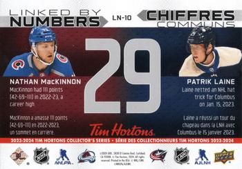2023-24 Upper Deck Tim Hortons Greatest Duos - Linked By Numbers #LN-10 Nathan MacKinnon / Patrik Laine Back