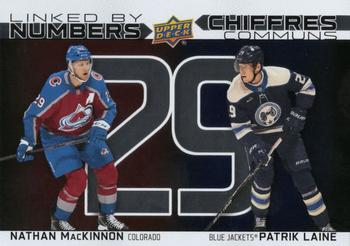 2023-24 Upper Deck Tim Hortons Greatest Duos - Linked By Numbers #LN-10 Nathan MacKinnon / Patrik Laine Front
