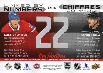 2023-24 Upper Deck Tim Hortons Greatest Duos - Linked By Numbers #LN-15 Cole Caufield / Kevin Fiala Back
