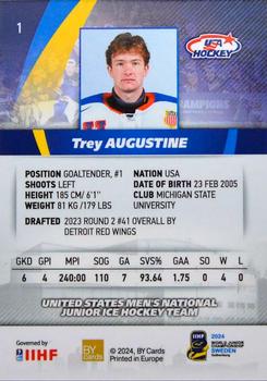 2024 BY Cards IIHF World Junior Championship #1 Trey Augustine Back