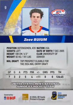 2024 BY Cards IIHF World Junior Championship #9 Zeev Buium Back