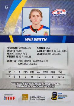 2024 BY Cards IIHF World Junior Championship #13 Will Smith Back
