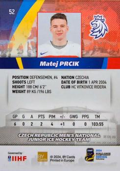 2024 BY Cards IIHF World Junior Championship #52 Matej Prcik Back