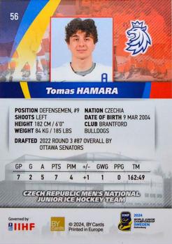 2024 BY Cards IIHF World Junior Championship #56 Tomas Hamara Back