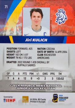 2024 BY Cards IIHF World Junior Championship #71 Jiri Kulich Back