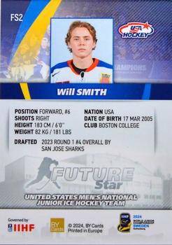 2024 BY Cards IIHF World Junior Championship - Future Stars #FS2 Will Smith Back