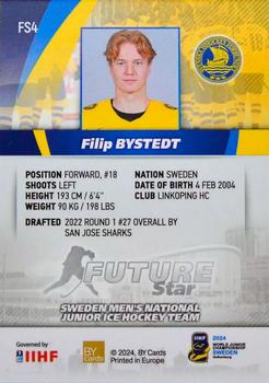 2024 BY Cards IIHF World Junior Championship - Future Stars #FS4 Filip Bystedt Back