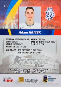 2024 BY Cards IIHF World Junior Championship - Future Stars #FS7 Adam Jiricek Back