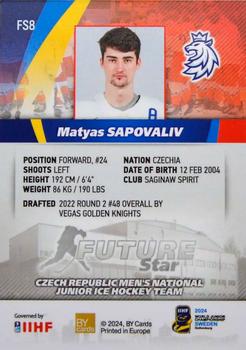 2024 BY Cards IIHF World Junior Championship - Future Stars #FS8 Matyas Sapovaliv Back