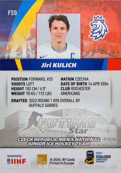 2024 BY Cards IIHF World Junior Championship - Future Stars #FS9 Jiri Kulich Back