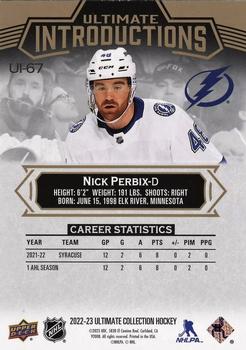 2022-23 Upper Deck Ultimate Collection - Ultimate Introductions - Gold #UI-67 Nick Perbix Back