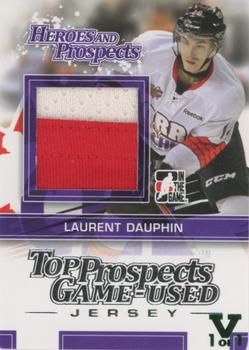 2015-16 In The Game Final Vault - 2013-14 In The Game Heroes and Prospects - Top Prospects Jersey Silver (Green Vault Stamp) #TPM-02 Laurent Dauphin Front