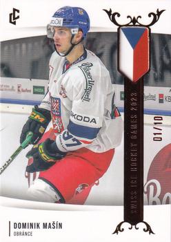 2024 Legendary Cards Expectations Road to Prague - Swiss Ice Hockey Games 2023 Red #EHS-12 Dominik Masin Front
