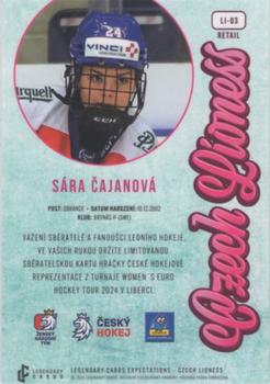 2024 Legendary Cards Expectations Road to Prague - Czech Lioness #LI-03 Sara Cajanova Back