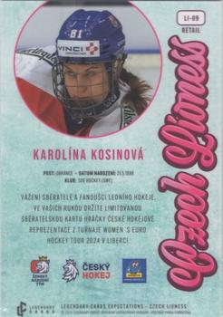 2024 Legendary Cards Expectations Road to Prague - Czech Lioness #LI-09 Karolina Kosinova Back