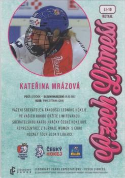 2024 Legendary Cards Expectations Road to Prague - Czech Lioness #LI-10 Katerina Mrazova Back