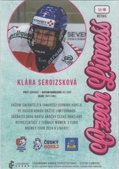 2024 Legendary Cards Expectations Road to Prague - Czech Lioness #LI-18 Klara Seroizskova Back