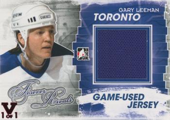 2015-16 In The Game Final Vault - 2012-13 In The Game Forever Rivals - Game-Used Jerseys Blue/Red (Ruby Vault Stamp) #M-09 Gary Leeman Front