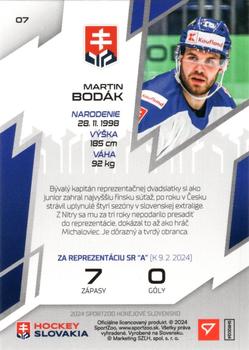 2024 SportZoo Hokejové Slovensko #07 Martin Bodak Back