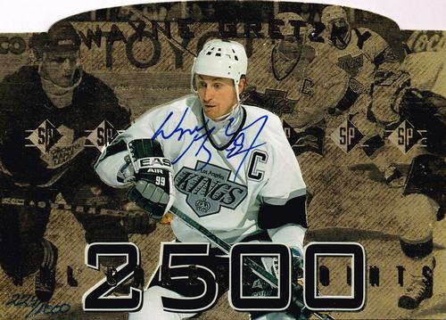 1995 Upper Deck Authenticated Wayne Gretzky 2500 NHL Career Points 3x5 - Autographed #NNO Wayne Gretzky Front