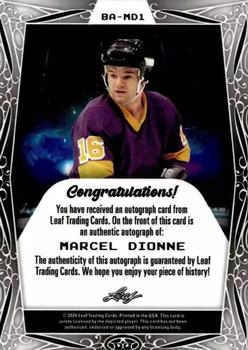2024 Leaf Metal Hockey Legends - Base Autographs Crystal Silver #BA-MD1 Marcel Dionne Back
