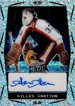 2024 Leaf Metal Hockey Legends - Base Autographs Diagonal Shimmer Silver #BA-GG2 Gilles Gratton Front