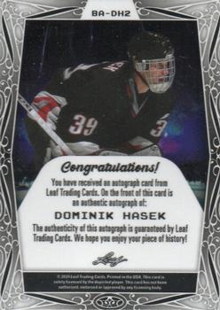 2024 Leaf Metal Hockey Legends - Base Autographs Flood Green #BA-DH2 Dominik Hasek Back