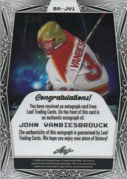 2024 Leaf Metal Hockey Legends - Base Autographs Flood Green #BA-JV1 John Vanbiesbrouck Back