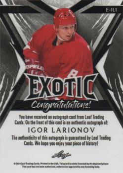2024 Leaf Metal Hockey Legends - Exotic Autographs Alligator #E-IL1 Igor Larionov Back
