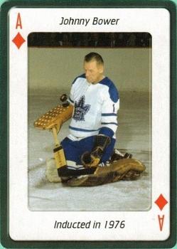 2006 Hockey Hall of Fame Playing Cards #A♦ Johnny Bower Front