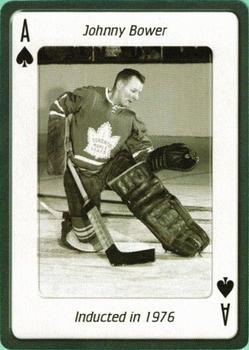 2006 Hockey Hall of Fame Playing Cards #A♠ Johnny Bower Front