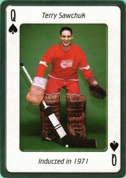 2006 Hockey Hall of Fame Playing Cards #Q♠ Terry Sawchuk Front