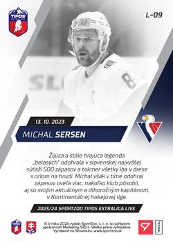 2023-24 SportZoo Live Tipos Extraliga #L-09 Michal Sersen Back