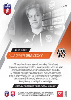 2023-24 SportZoo Live Tipos Extraliga #L-11 Vladimir Dravecky Back