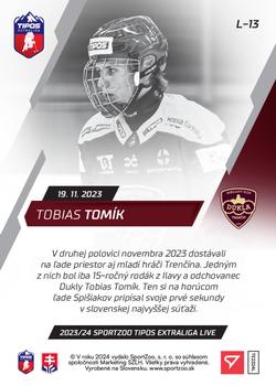 2023-24 SportZoo Live Tipos Extraliga #L-13 Tobias Tomik Back