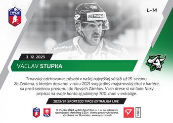 2023-24 SportZoo Live Tipos Extraliga #L-14 Vaclav Stupka Back