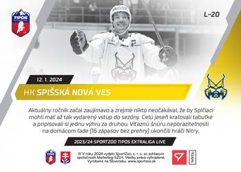 2023-24 SportZoo Live Tipos Extraliga #L-20 HK Spišská Nová Ves Back