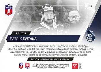 2023-24 SportZoo Live Tipos Extraliga #L-23 Patrik Svitana Back